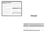 Preview for 72 page of Teac TN-400BT Owner'S Manual