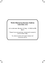 Preview for 8 page of Teac TTD107D Manual