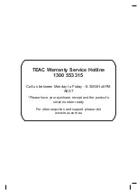 Preview for 8 page of Teac TTD109SP Quick Start Manual