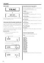 Preview for 76 page of Teac UD-505 Owner'S Manual