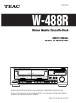 Предварительный просмотр 1 страницы Teac W-488R Owner'S Manual