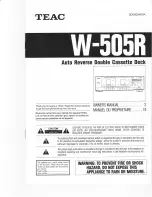 Teac W-505R Owner'S Manual preview