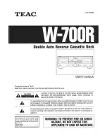 Teac W-700R Owner'S Manual preview