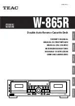 Предварительный просмотр 1 страницы Teac w-865r Owner'S Manual