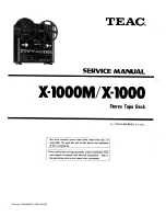 Teac X-1000 Service Manual preview