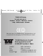 Preview for 12 page of Team Electronic UHF-Handy Operation Manual