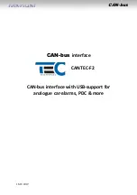 Предварительный просмотр 1 страницы TEC Electronics CANTEC-F2 Manual