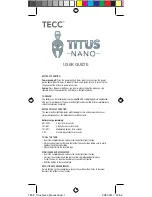 Preview for 1 page of TECC Titus Nano User Manual