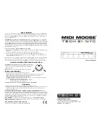 Предварительный просмотр 1 страницы Tech 21 Midi Moose Owner'S Manual