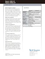 Предварительный просмотр 2 страницы Tech Source Raptor 4000-LR Specification Sheet