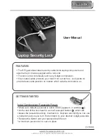 Preview for 1 page of Tech Universe Laptop Security Lock User Manual