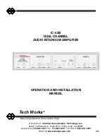 Preview for 1 page of Tech Works IC-52B Operation And Installation Manual