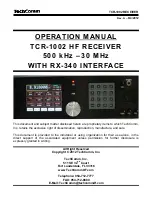 Preview for 1 page of TechComm TCR-1002 Operation Manual