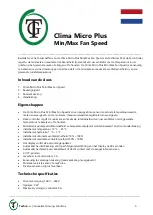 Preview for 5 page of TechGrow Clima Micro Plus Min/Max Fan Speed User Manual