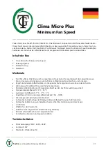 Preview for 21 page of TechGrow Clima Micro Plus Minimum Fan Speed User Manual