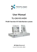 Preview for 1 page of TechLogix Network CAV-01-HDV User Manual