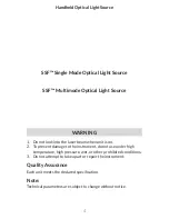 Предварительный просмотр 4 страницы TechLogix Networx SSF Multimode Light Source Manual