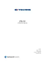 Preview for 1 page of Techne IFB-131 Operator'S Manual