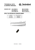 Предварительный просмотр 1 страницы Technibel Climatisation 387104003 Technical Data & Service Manual