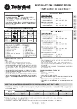 Technibel Climatisation DSAF124 Installation Instructions Manual предпросмотр