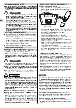 Preview for 4 page of Technibel MPAF129R5I Series Operating Instructions Manual