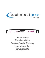 Preview for 1 page of Technical Pro BLUEDECK2 User Manual