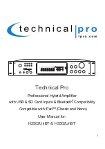 Preview for 1 page of Technical Pro H2502UriBT User Manual