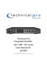 Предварительный просмотр 1 страницы Technical Pro IA1000 User Manual