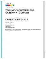 Preview for 1 page of Technicolor CGM4231 Operation Manual