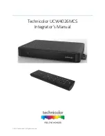 Technicolor UCW4026MCS Integrator'S Manual preview