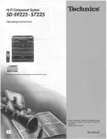 Technics DS9225 - HI-FI COMPONENT SYSTEM Operating Instructions Manual preview