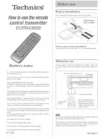 Preview for 1 page of Technics EUR643808 How To Use