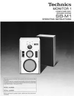 Technics Monitor 1 SB-M1 Operating Instructions Manual предпросмотр