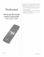 Preview for 1 page of Technics RAK-SA614MH How To Use Manual