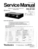 Preview for 1 page of Technics RS-B100 Service Manual