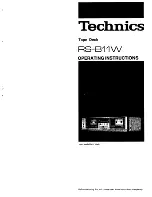 Technics RS-B11W Operating Instructions Manual preview