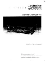 Preview for 1 page of Technics RS-B605 Operating Instructions Manual