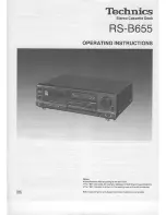 Preview for 1 page of Technics RS-B655 Operating Instructions Manual