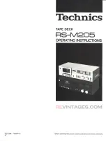 Technics RS-M205 - SERVICE Operating Instructions Manual preview