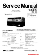 Предварительный просмотр 1 страницы Technics RS-M226 Service Manual