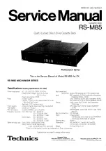 Preview for 1 page of Technics RS-M85 Service Manual