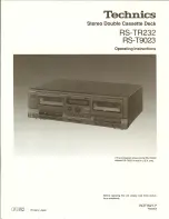 Technics RS-T9032 Operating Instructions Manual предпросмотр