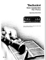 Preview for 1 page of Technics RS-TR252 Operating Instructions Manual