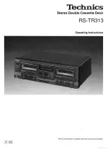 Предварительный просмотр 1 страницы Technics RS-TR313 Operating Instructions Manual