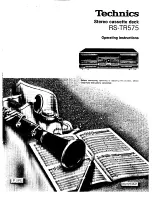 Предварительный просмотр 1 страницы Technics RS-TR575 Operating Instructions Manual