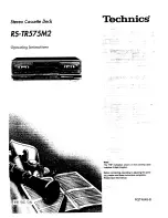 Preview for 1 page of Technics RS-TR575M2 Operating Instructions Manual