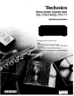 Preview for 1 page of Technics RS-TR777 Operating Instructions Manual