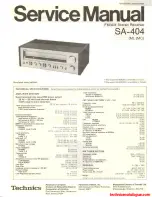 Предварительный просмотр 1 страницы Technics SA-404 Service Manual