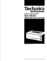 Предварительный просмотр 1 страницы Technics SA-500 (DG) Operating Instructions Manual