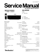 Предварительный просмотр 1 страницы Technics SA-AX540 Service Manual